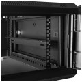 OUTLET Szafa wisząca RACK 19" 15U 450mm drzwi szklane czarna GTS zdejmowane boki Seria AD