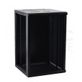 OUTLET Szafa wisząca RACK 19" 18U 450mm drzwi szklane czarna NEKU TS BOX