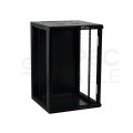 OUTLET Szafa wisząca RACK 19" 18U 450mm drzwi szklane czarna NEKU TS BOX