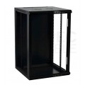 OUTLET Szafa wisząca RACK 19" 18U 450mm drzwi szklane czarna NEKU TS BOX