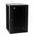 OUTLET Szafa wisząca RACK 19" 22U 450mm drzwi szklane czarna NEKU TS BOX