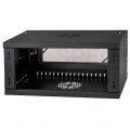 OUTLET Szafa wisząca RACK 19" 4U 450mm drzwi szklane czarna BOX