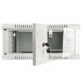 OUTLET Szafa wisząca RACK 19" 4U 450mm drzwi szklane szara NEKU TS BOX