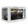 OUTLET Szafa wisząca RACK 19" 4U 450mm drzwi szklane szara NEKU TS BOX