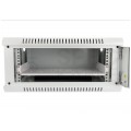 OUTLET Szafa wisząca RACK 19" 4U 450mm drzwi szklane szara NEKU TS BOX