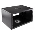 OUTLET Szafa wisząca RACK 19" 6U 350mm drzwi szklane czarna NEKU ECO BOX