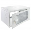 OUTLET Szafa wisząca RACK 19" 6U 350mm drzwi szklane szara NEKU ECO BOX
