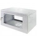 OUTLET Szafa wisząca RACK 19" 6U 350mm drzwi szklane szara NEKU ECO BOX