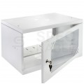 OUTLET Szafa wisząca RACK 19" 6U 350mm drzwi szklane szara z półką NEKU ECO BOX