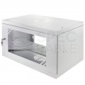 OUTLET Szafa wisząca RACK 19" 6U 350mm drzwi szklane szara z półką NEKU ECO BOX
