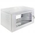 OUTLET Szafa wisząca RACK 19" 6U 350mm drzwi szklane szara z półką NEKU ECO BOX