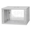 OUTLET Szafa wisząca RACK 19" 6U 350mm drzwi szklane szara z półką PRO LIGHT