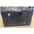 OUTLET Szafa wisząca RACK 19" 6U 450mm drzwi szklane czarna NEKU TS BOX