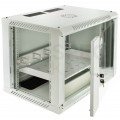 OUTLET Szafa wisząca RACK 19" 9U 450mm drzwi szklane szara NEKU TS BOX