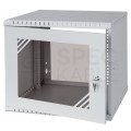 OUTLET Szafa wisząca RACK 19" 9U 450mm drzwi szklane szara PRO