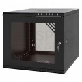 OUTLET Szafa wisząca RACK 19" 9U 600mm drzwi szklane czarna PRO