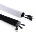 OUTLET Taśma rzepowa organizer do kabli szerokość 110mm NEKU czarny/biały 2m