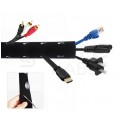 OUTLET Taśma rzepowa organizer do kabli szerokość 110mm NEKU czarny/biały 2m