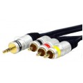 OUTLET VITALCO JKD80 Kabel Audio AUX mini Jack 3,5mm 4-polowy (wtyk) / 3x RCA Cinch (wtyk) 1,5m