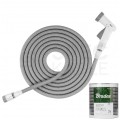 OUTLET Wąż ogrodowy 3/4" rozciągliwy szary 5-15m + złączki + zraszacz pistoletowy wielofunkcyjny Komplet zraszający Secret Hose BRADAS