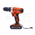 OUTLET Wiertarko-wkrętarka akumulatorowa z LCD 1,5Ah Li-Lon 20V w walizce Kraft&Dele