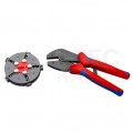 OUTLET Zaciskarka Praska do końcówek kablowych 0,25-10mm2 z magazynkiem + 5 wymiennych matryc MultiCrimp KNIPEX 97 33 02