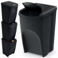OUTLET Zestaw 3 koszy do segregacji odpadów 392x293x620mm 35L Sortibox Prosperplast