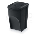 OUTLET Zestaw 3 koszy do segregacji odpadów antracytowy 392x293x620mm 35L Sortibox Prosperplast
