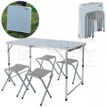 OUTLET Zestaw biwakowy (stół + 4 krzesła) składany w walizkę NEO 63-159