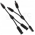 OUTLET Złącze solarne typu MC4 na kablu dwójnik równoległy fotowoltaiczny PV IP67 APV Komplet 2szt. (1szt. gniazdo -> 2x wtyk + 1szt. wtyk -> 2x gniazdo)