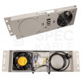 Panel 1x wentylator RACK 19" podsufitowy z termostatem analogowym i wyłącznikiem szary MIRSAN