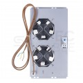 Panel 2x wentylator RACK 19" do szaf PROGRESS dachowy szary z termostatem