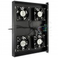 Panel 4x wentylator RACK 19" 1U czarny NEKU z termostatem