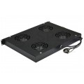 Panel 4x wentylator RACK 19" 1U czarny NEKU z termostatem