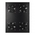 Panel 4x wentylator RACK 19" 1U czarny NEKU z termostatem