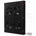 Panel 4x wentylator z termostatem 1U RACK 19" podsufitowy czarny