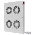 Panel 4x wentylator z termostatem 1U RACK 19" podsufitowy szary