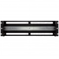 Panel dystrybucji napięć RACK 19" 3U szyna montażowa TS35 TH35 czarny