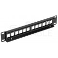 Patch panel pusty RACK 10" 1U na 12 modułów keystone czarny