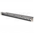 Patch panel pusty RACK 19" 1U na 24 moduły keystone czarny STP DIGITUS