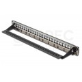 Patch panel pusty RACK 19" 1U na 24 moduły keystone czarny STP DIGITUS