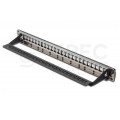 Patch panel pusty RACK 19" 1U na 24 moduły keystone czarny STP DIGITUS