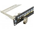 Patch panel pusty RACK 19" 1U na 24 moduły keystone STP czarny