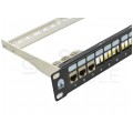 Patch panel pusty RACK 19" 1U na 24 moduły keystone STP czarny NEKU
