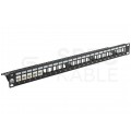 Patch panel pusty RACK 19" 1U na 24 moduły keystone UTP czarny NEKU