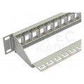 Patch panel pusty RACK 19" 1U na 24 moduły keystone UTP szary