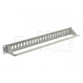 Patch panel pusty RACK 19" 1U na 24 moduły keystone UTP szary