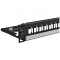 Patch panel pusty RACK 19" 1U na 24 moduły keystone z półką czarny Molex