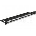 Patch panel pusty RACK 19" 1U na 24 moduły keystone z półką czarny Molex