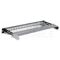 Patch panel pusty wysuwany RACK 19" 1U na 24 moduły keystone kat.5e, 6, 6a UTP czarny